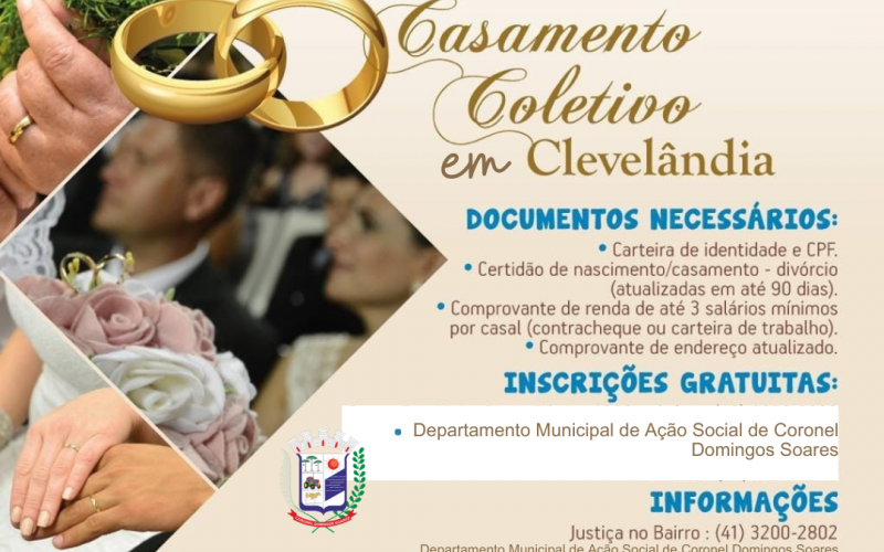 Cel. Domingos Soares participará do Casamento Coletivo em Clevelândia
