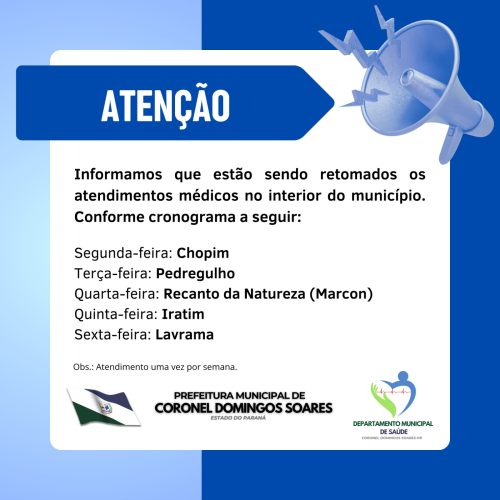 Atendimentos no interior 
