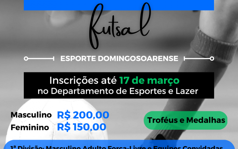Departamento de Esportes e Lazer lança 2ª Copa CDS de Futsal