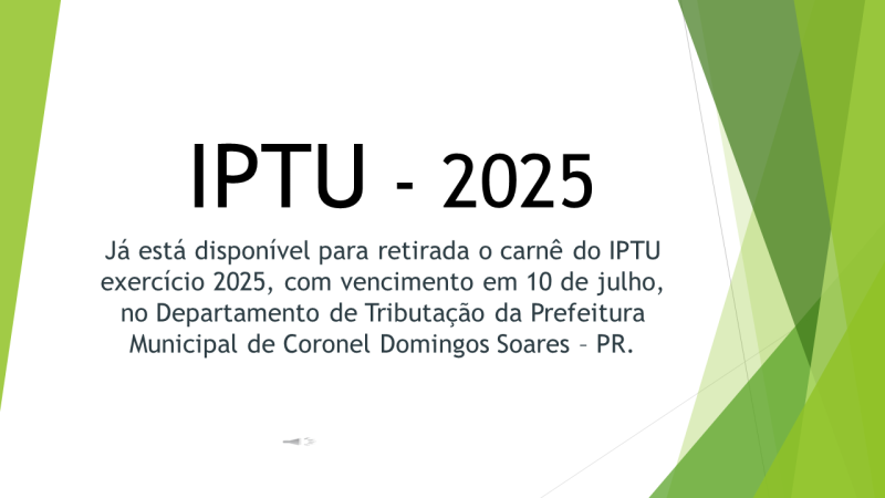 IPTU exercício 2025 já está disponível.
