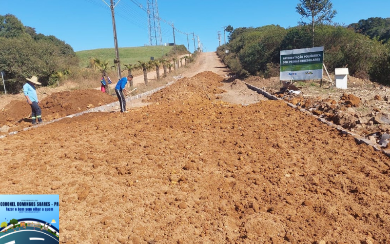 Prefeitura inicia calçamento na estrada do Travessão