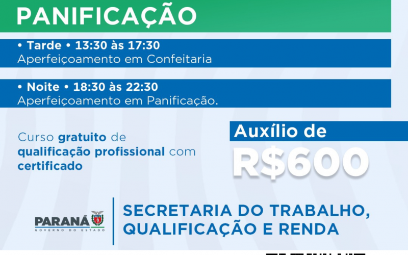 CDS terá cursos gratuitos na área de panificação