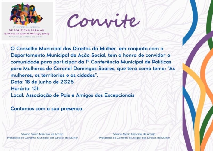 1ª Conferência Municipal de Políticas para as Mulheres de Coronel Domingos Soares.